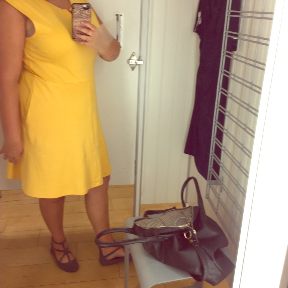 NY&Co soft yellow summer dress size L